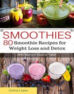 Smoothies: 80 Smoothie Recipes for Weight Loss and Detox. (Smoothie for Weight Loss, Detox, Green Smoothies, Energy, Cleanse, Health, Anti-oxidant, Anti Aging, Anti inflammatory,) - Book Cover